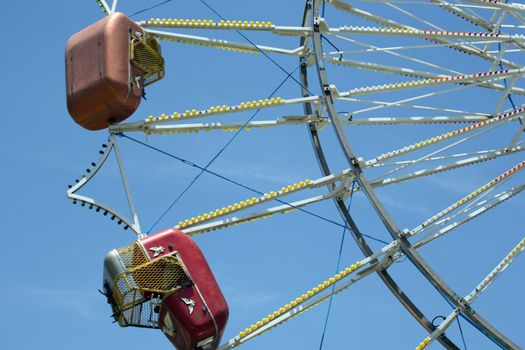 Closeup of ferris wheel