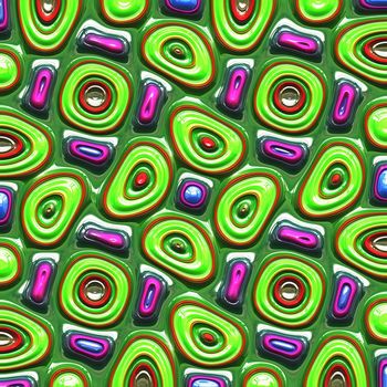 3d texture of glossy abstract stones in green and pink