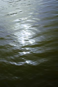 sun reflection on greenish water surface outdoor