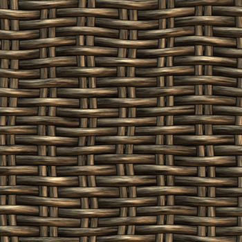 seamless 3d texture of brown interweaved basket 