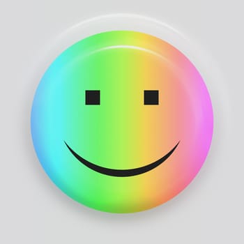 multicolored smiling face symbol on white background