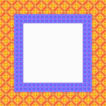 square frame with pattern in bright retro colors