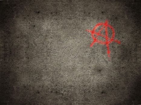 anarchy symbol on a dirty wall