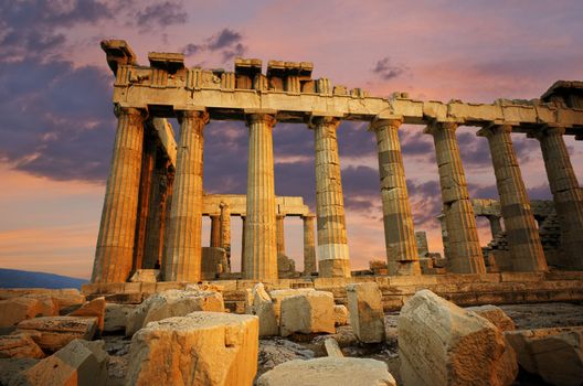 Parthenon atop the acropolis in Athens, Greece