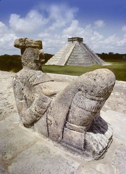 Chak Mul sacrificial statue of the Mayan at Chichen Itza