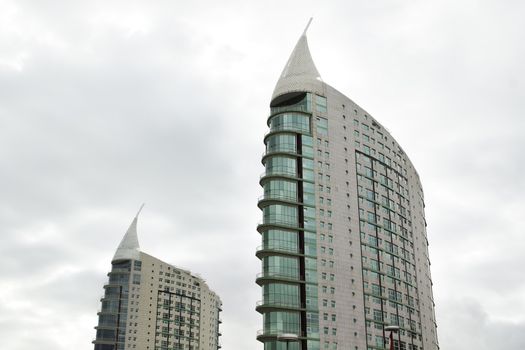 Modern buildings in the Expo Park in Lisbon near Vasco da Gama shopping centre