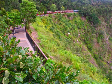 The Kuranda Scenic Railway overlooking Barron Gorge National Park in tropical Queensland, Australia.