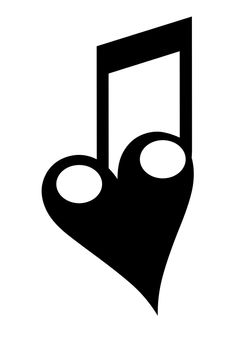 A bond of a heart with two notes. The love of music...