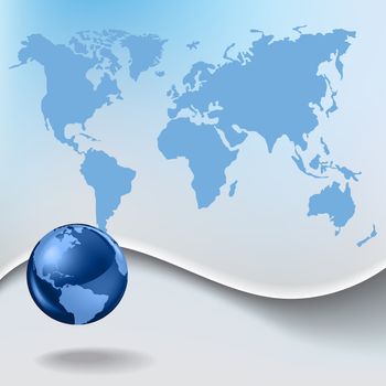 Abstract business background with globe and earth map