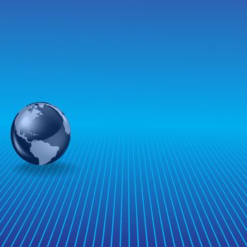 Abstract background with globe on a blue