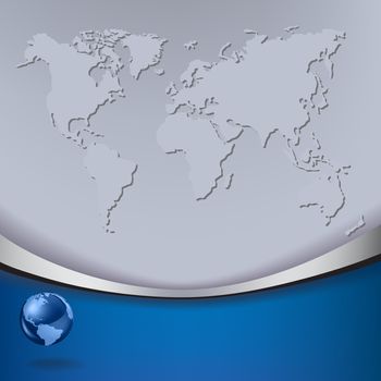 Abstract business background with map and blue globe