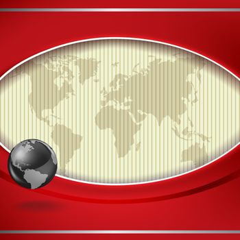 Abstract business background with map and grey globe