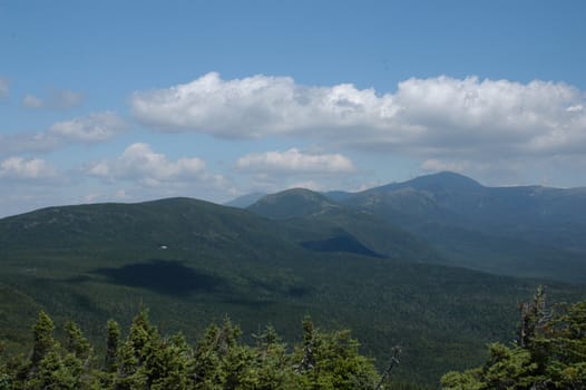 View along of the White Mountains in northern New Hampshire