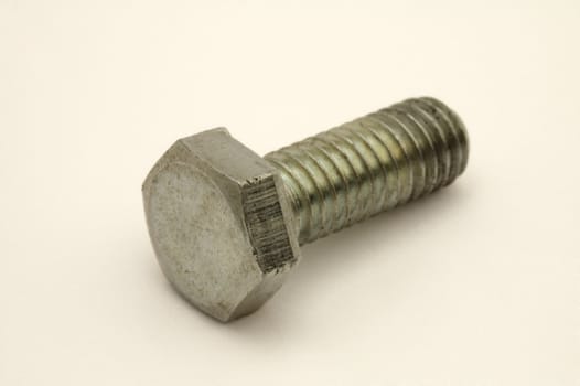 an old screw on white background