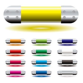 bright colorful tubes of colour ideal blank icons with metal ends