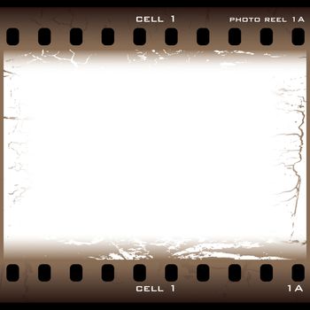 Single piece of film with brown grunge effect