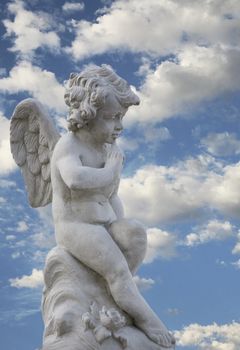 Gorgeous angel statue with beautiful sky