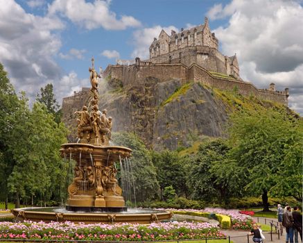 The Ross Fountain was made in Paris in 1862 and stands in the gardens below Edinburgh Castle in Scotland. 