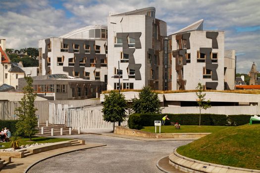The Scottish Parliament building in Edinburgh, Scotland.