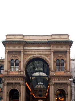 Galleria Vittorio Emanuele II in Milan, Italy - isolated over white background