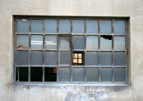 abandoned factory window