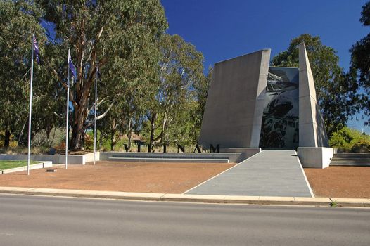 vietnam war memorial in canberra on anzac parade, nice day, clear sky