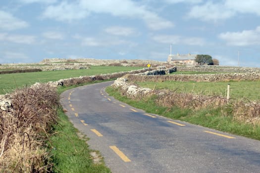 a derelict house in the irish countryside in county kerry