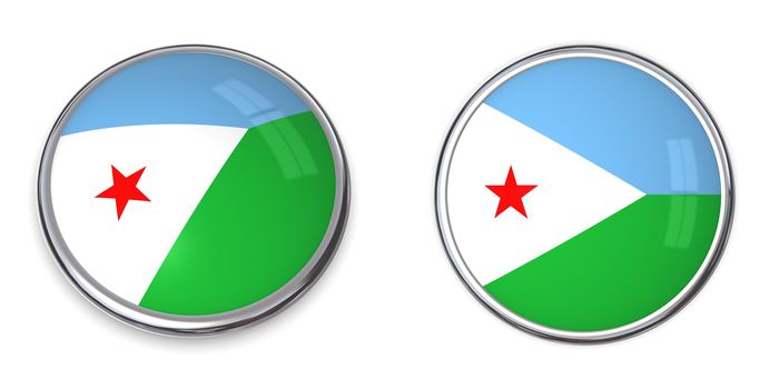 button style banner in 3D of Djibouti