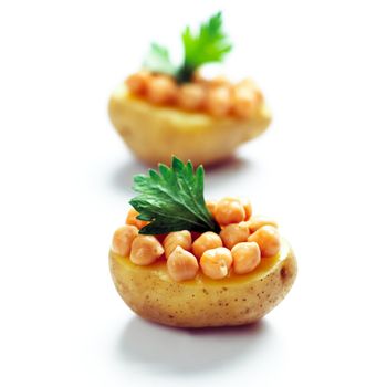 baked potatoes with chickpeas