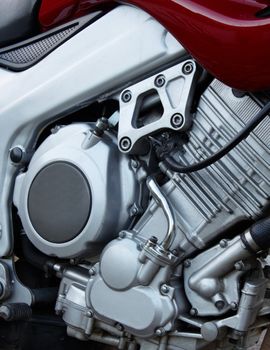 The big motorcycle engine chrome background