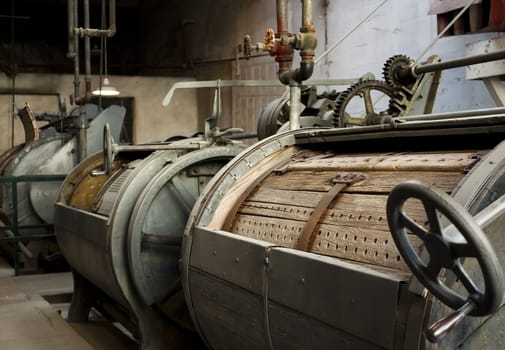 Large laundry machine at a history idaho prison. 