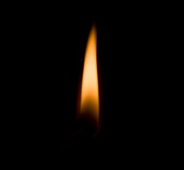 flame of candle, isolated on black