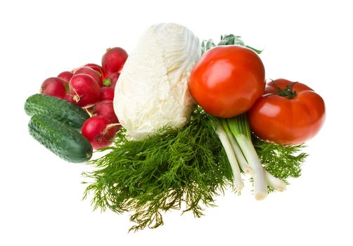 heap of various vegetables, isolated on white