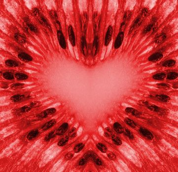 red heart from kiwi texture