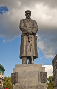 Monument to Marshall Jozef Pilsudski in Warsaw, Poland.