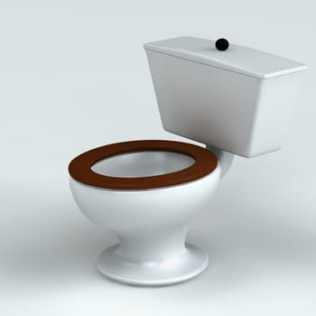 Beautiful toilet isolated on white 3d rendered