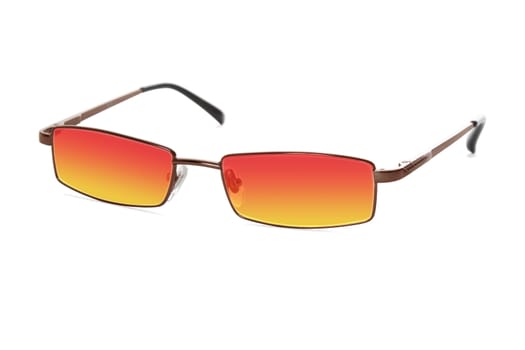 Metal summer sunglasses isolated over white