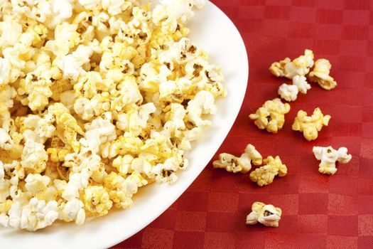 Bowl of popcorn on the table