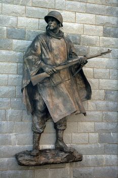 american soldier statue, korean war memorial in atlantic city, new jersey,