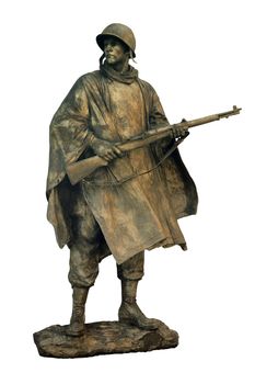 cut out statue of american soldier, can be used on any military theme