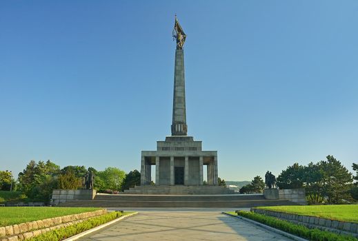 memorial monument in bratislava - slovakia, dedicated to fallen russian soldiers in world war 2