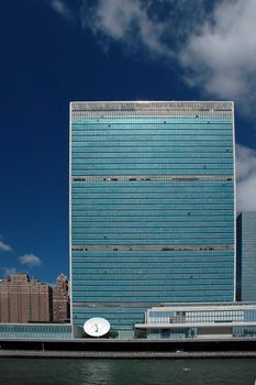 modern architecture of The United Nations Headquarters in New York City, 