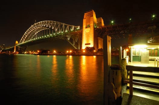 night photo of Harbour Bridge in Sydney, Photo taken from Kirribilli