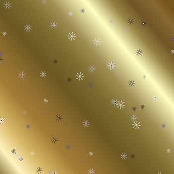 gold christmas paper effect background with snowflakes 