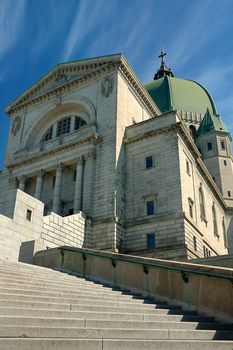 St.Joseph Oratory in Montreal, Canada; clear blue sky