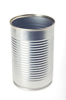 empty tin can isolated on white