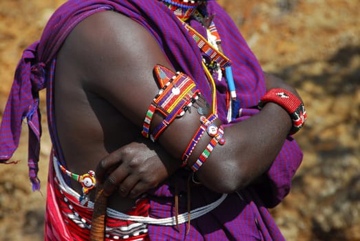 Masai jewelry with typical