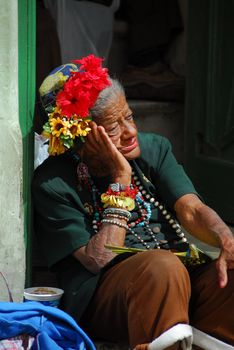 Portrait of an elderly woman in the Cuban city of Havana