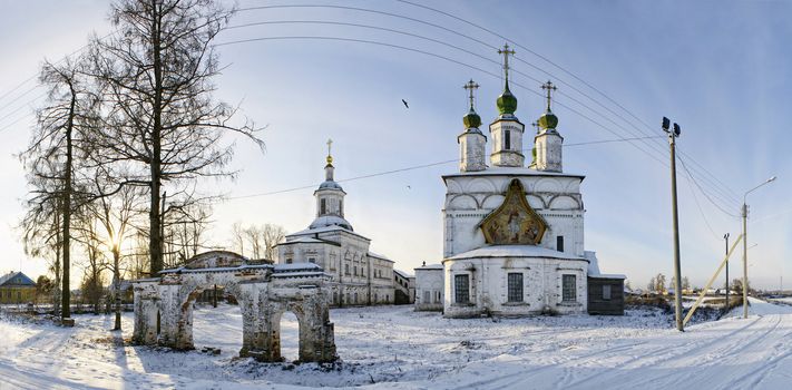 Panoramic photo of Great Ustjug anshient church