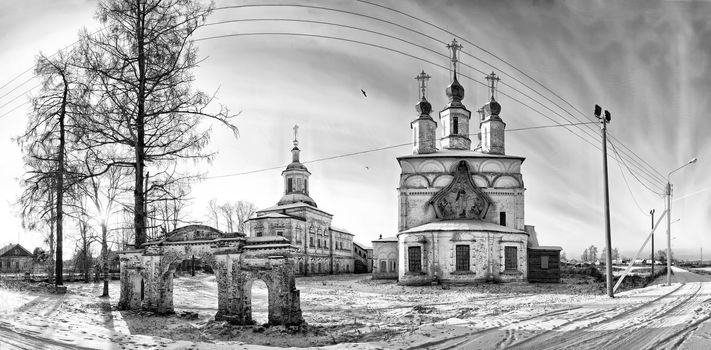 Panoramic photo of Great Ustjug anshient church